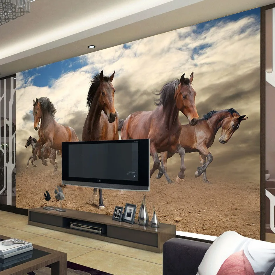 Custom-3D-Mural-Wallpaper-Non-woven-Stereoscopic-Galloping-Horse-Home-Decoration-Wall-Art-For-Living-Room (2)