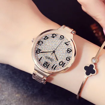 

JBAILI Woman's Bracelet Watches Luxo Diamond Alloy Business Wristwatch Classic Students Dress Clock Girls Gift Ladies Hodinky