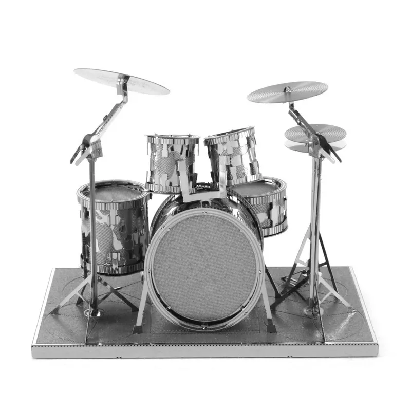 

Drum Set Fun 3d Metal Diy Steel Scale Miniature Model Kids Puzzle Toys Jigsaw Adults Hobby Kits Hot Building