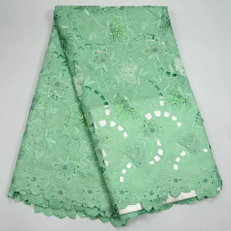 

2018 Latest Voile Lace With Beads African Cotton Lace High Quality Swiss Voile Lace In Switzerland For Wedding Dress PSA4-4