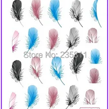 1X искусство ногтей водные переводные наклейки на ногти наклейки Водные Переводные наклейки перо оперение SY1715