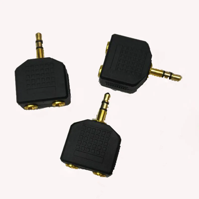 100pcs lot Jack 3 5mm Connector Plug Headset Couple Jack 3 5 One To Two Connector Adapter Tee Plug For Headphone Gold plated
