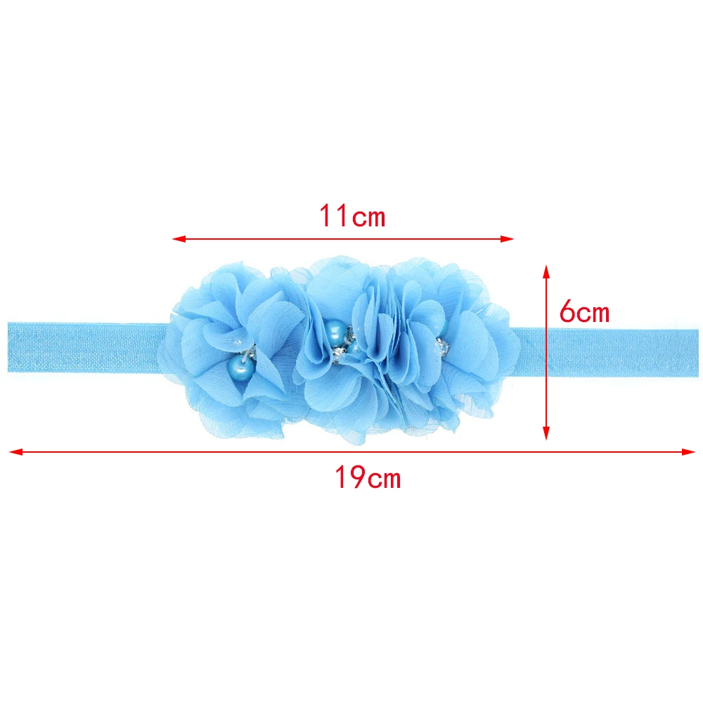 1 шт. для новорожденных, украшение для детей, повязка на голову, повязка для малышей с 3 цветками и шифоновая Жемчужная Повязка на голову в форме сердца со стразами; Детские флисовые джеггинсы с эластичной резинкой аксессуары для волос Детские Детская повязка на голову