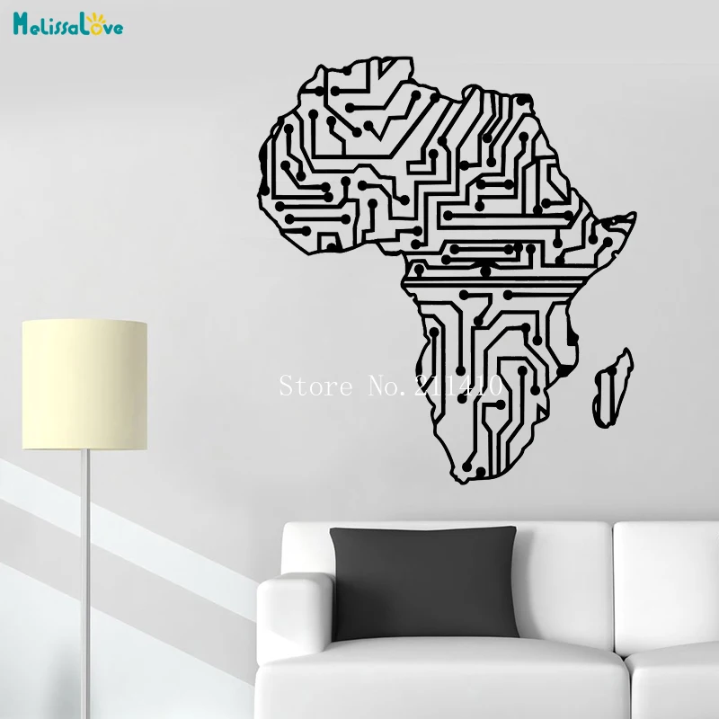 

Circuity Africa Map Wall Sticker World Globe Continent Vinyl Decals Home Decoration Living Room Removable Art Murals YT729