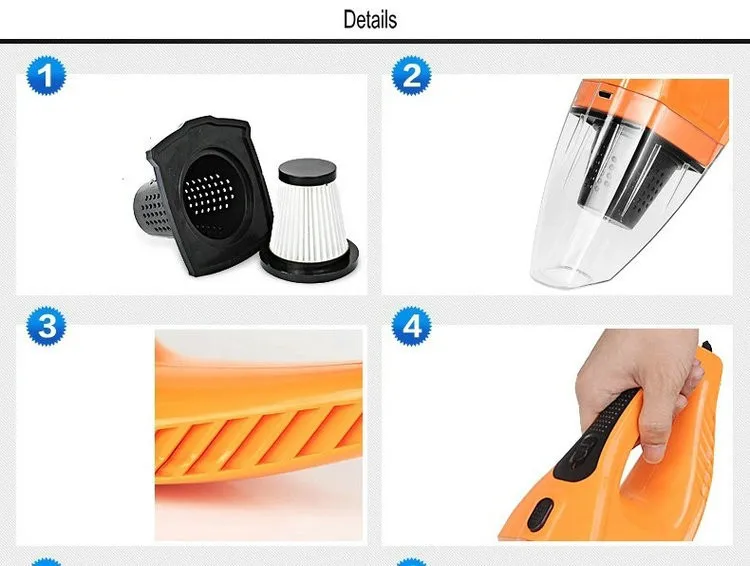 Vácuo do Carro Portátil de Carro Coletor de pó de Limpeza Dual-utilização de Sucção Aspirador de po Mais Limpo Super 12 v 120 w Wet & Dry 15 Limpador de couro e estofados