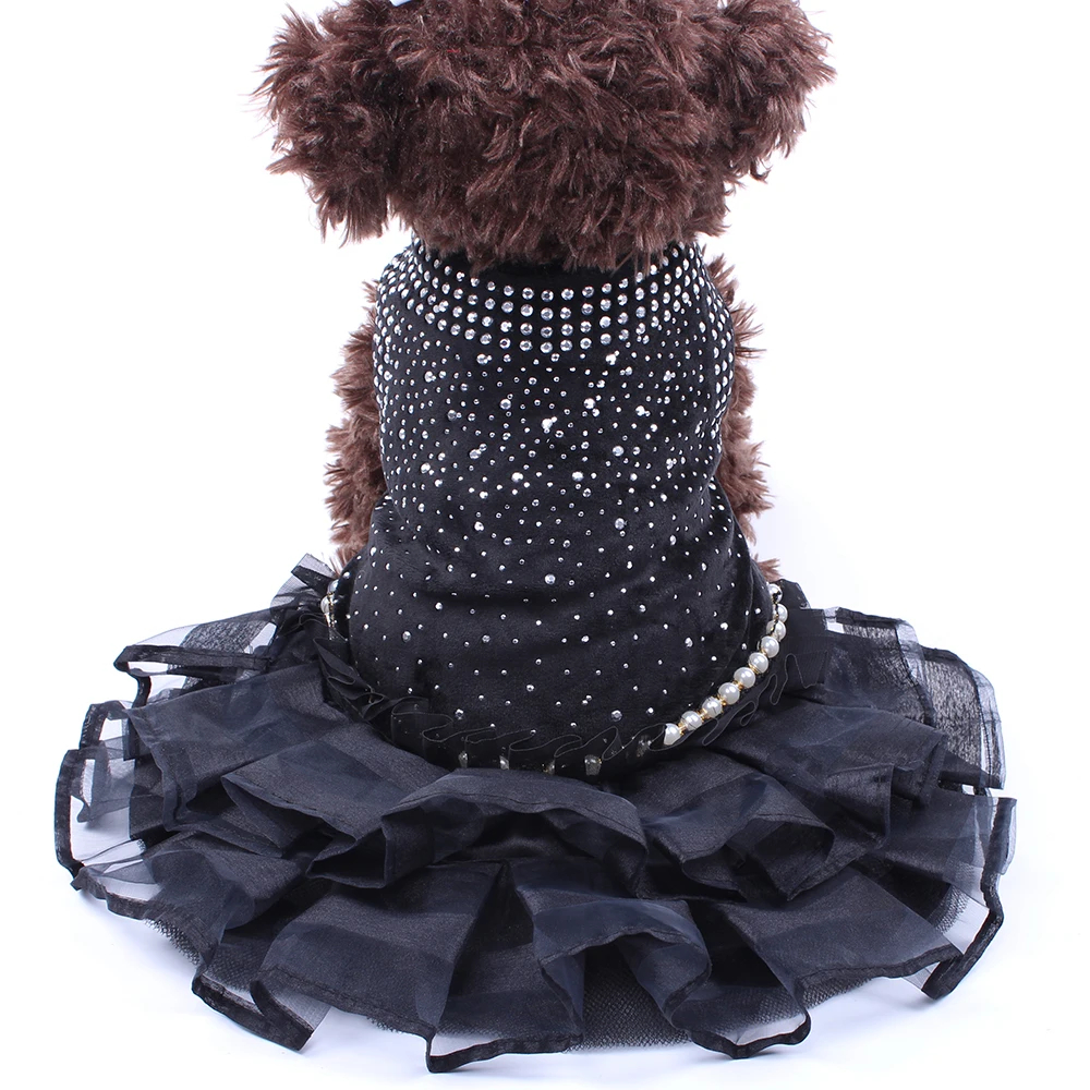 Свадебное платье-пачка для собаки и кошки, украшенное стразами, с шипами, для питомца, щенка, принцессы, юбка, наряд, одежда, 5 размеров