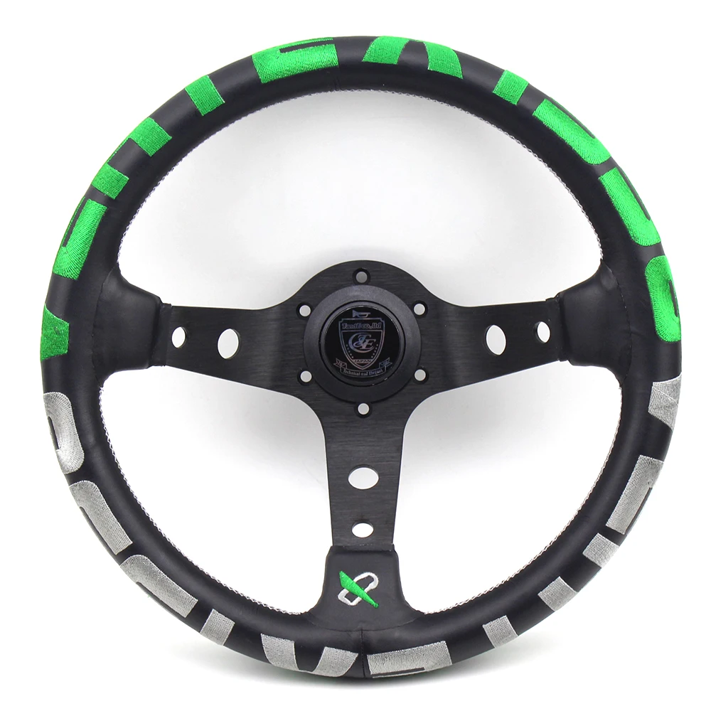

New 330mm Deep Dish vertex Racing 1996 Green Racing DriftSteering Wheel