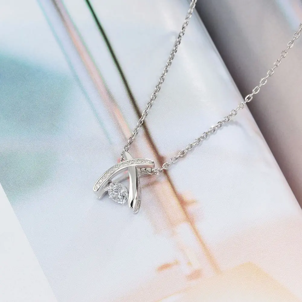 

YSP17 women fine jewelry,letter X pendant with a zircon,925 sterling silver necklace for delicate lady