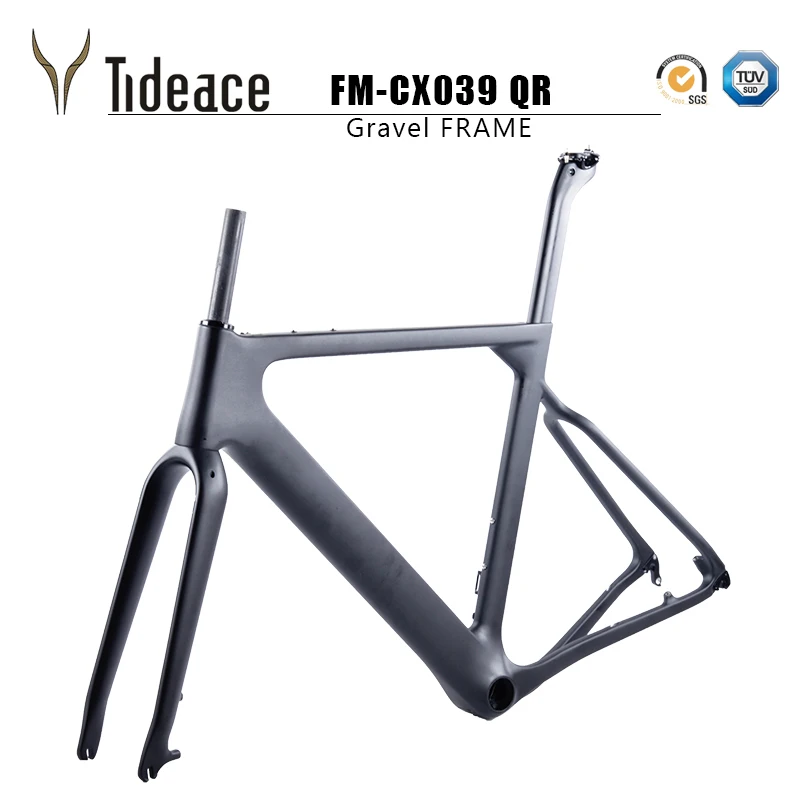 Perfect 2018 China NEW arrival Aero Road or MTB Bike Frame S/M/L size Cyclocross Frame Disc Bike Carbon Gravel frame QR or thru axle 1