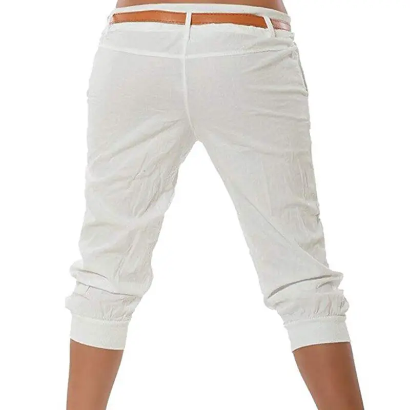 Capri Pants Women Fashion Streetwear Casual Solid 34 Harem Pants Low Waist Slim Black Pencil Pants Clothes Plus Size S-5Xl (3)