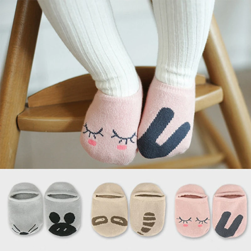 Хлопковые носки для малышей; сезон осень-зима; плотные теплые носки-тапочки для новорожденных; Противоскользящий носок для детей; От 0 до 4