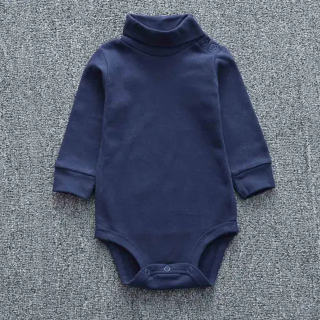 Baby Boy and Girl High Collared Pure Cotton Bodysuit for 6M to 24M Bebe