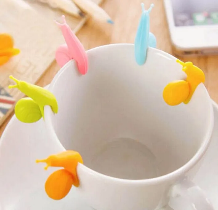 Милые конфеты цвета 6 шт./компл. в форме улитки силиконовые для чайная кружка сумка держатель чайные инструменты подарок
