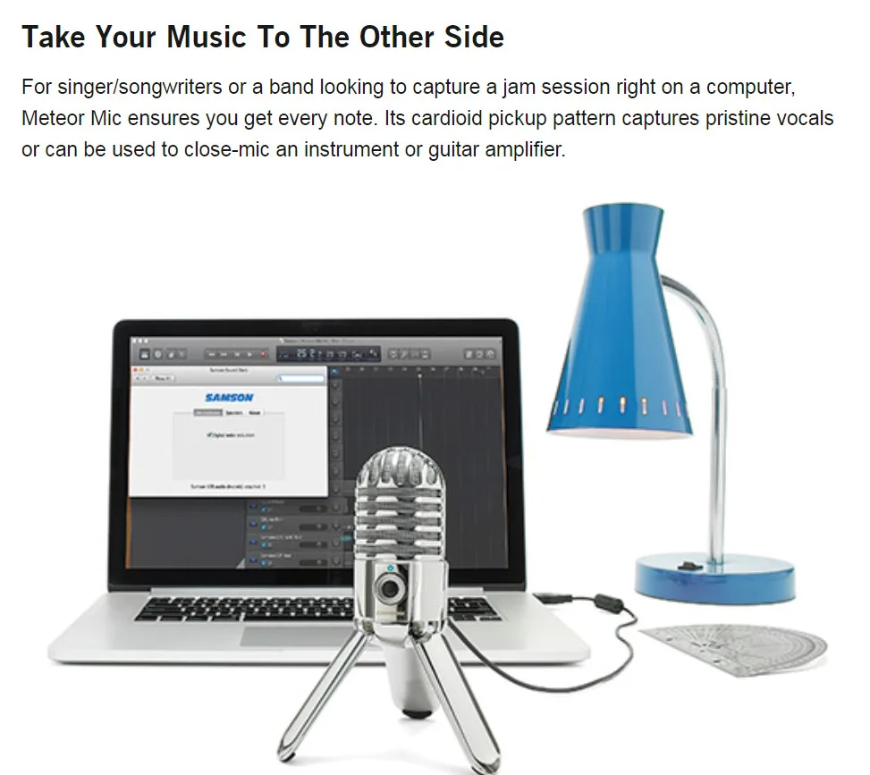 Professional Samson Meteor Mic USB Cardioid Studio