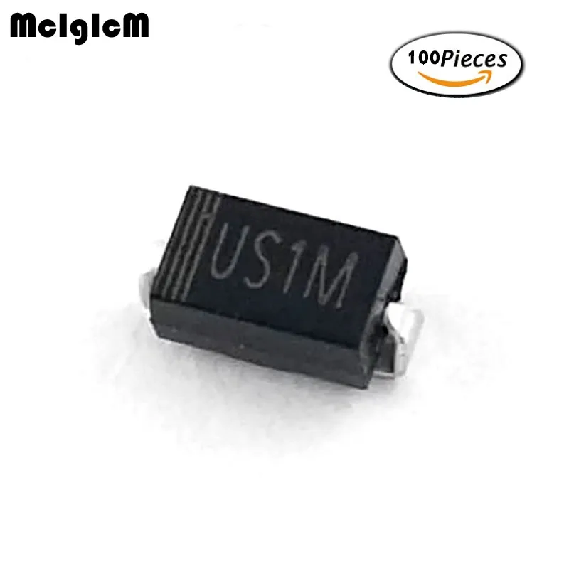 

MCIGICM US1M 100pcs Rectifier Diode 1A 1000V SMA