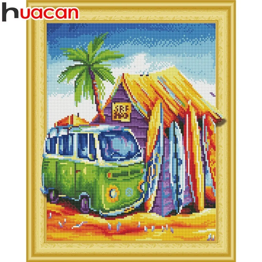 

HUACAN Diamond Painting Landscape Full Drill Round 5D DIY Diamond Embroidery Needlework Scenic Handmade Gift Home Decor 40x50cm
