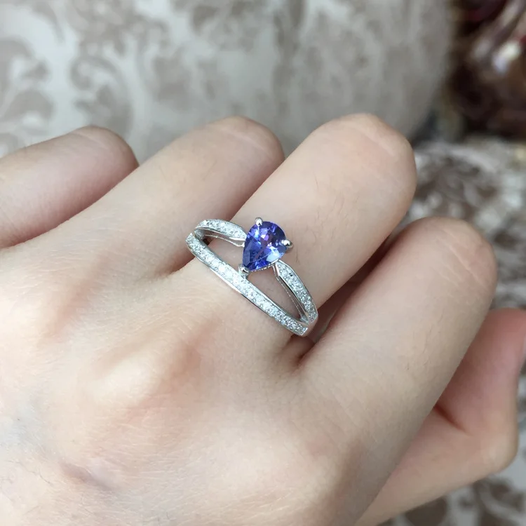 

Fine Jewelry AAA Tanzanite Crown Wedding Ring For Girl Gift 925 Sterling Sliver Adjustable Princess Rings Jewelry