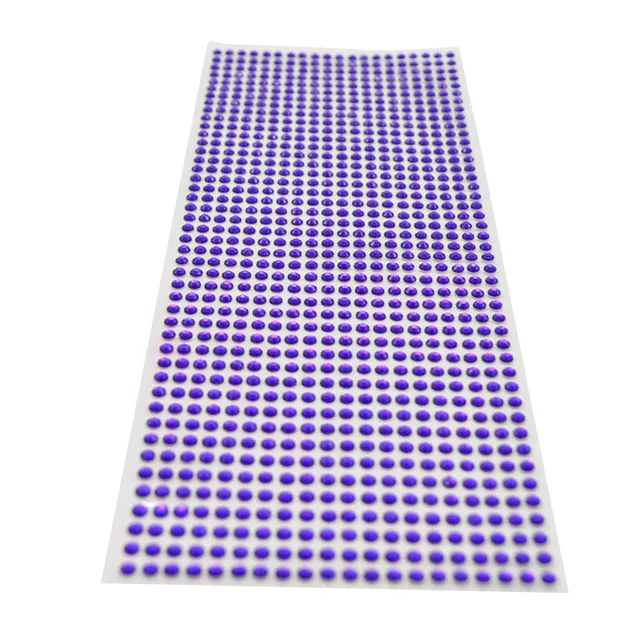 3mm 4mm 5mm 6mm Self Adhesive Crystal Rhinestone Stickers Mobile Phone Car Art Craft Decals Scrapbooking Bling Acrylic Stickers purple