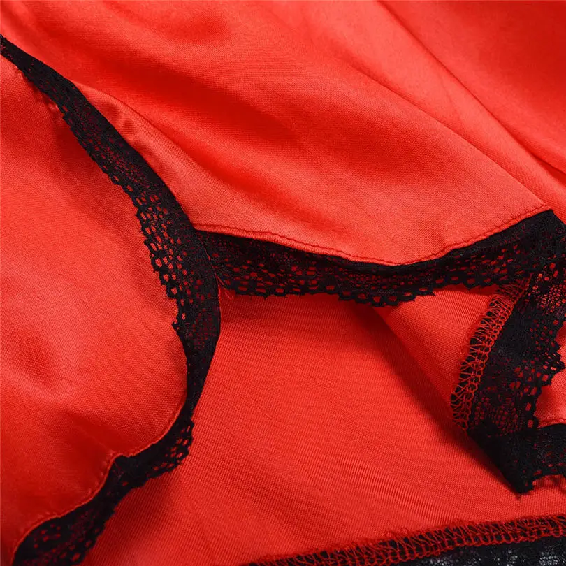 New Women's Satin Sleepwear Women Elegant Ladies Passion Casual Daily Nightwear Sexy Lingerie Babydoll G-string Dress #4F10 (12)