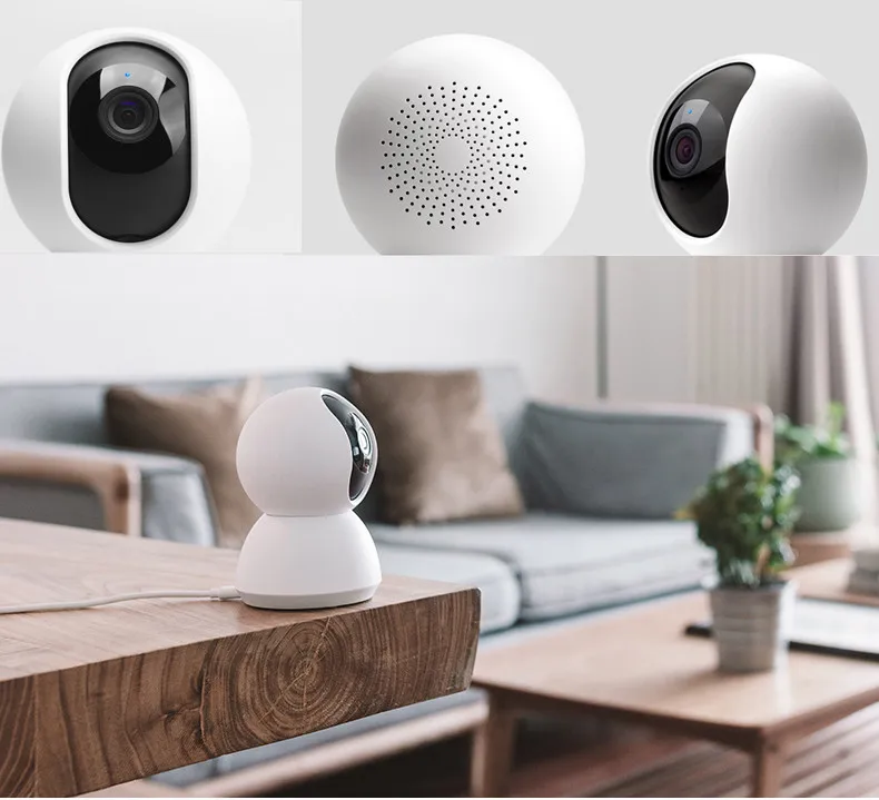 Беспроводная панорамная IP камера Xiaomi mijia PT с углом обзора 360 градусов и подставкой