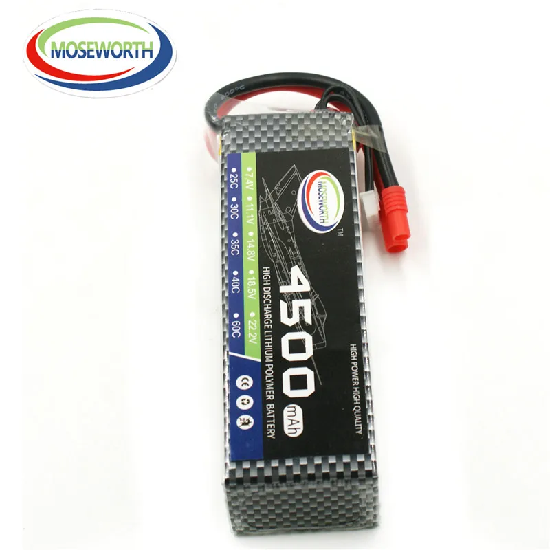 MOSEWORTH RC Drone LiPo Battery 2S 7.4V 4500mAh 40C for RC