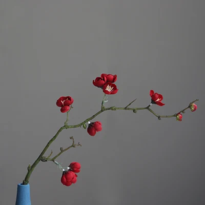 Современная простая шлифованная керамическая ваза, настольная, черная, белая, синяя, серая, Маленькая ваза, контейнеры для сушеных цветов, украшение дома, подарок - Цвет: red
