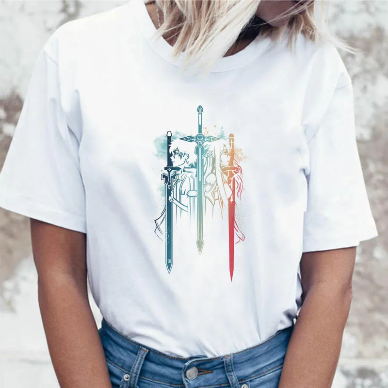 

Sword Art Online t shirt women graphic tees for female top ulzzang funny harajuku clothing t-shirt tshirt korean