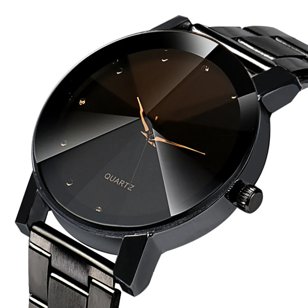 Новые Модные Элегантные Мужские кварцевые наручные часы из нержавеющей стали с кристаллами Relgio de homem