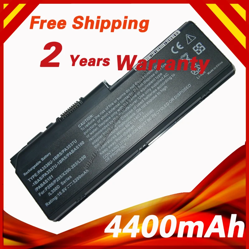 

4400mAh Battery for Toshiba PA3536 PA3536U PA3536U-1BAS PA3536U-1BRS PA3536U-1BAS PA3536U-1BRS PA3537 PA3537U PA3537U-1BAS