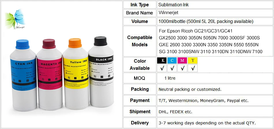 ricoh sublimation ink