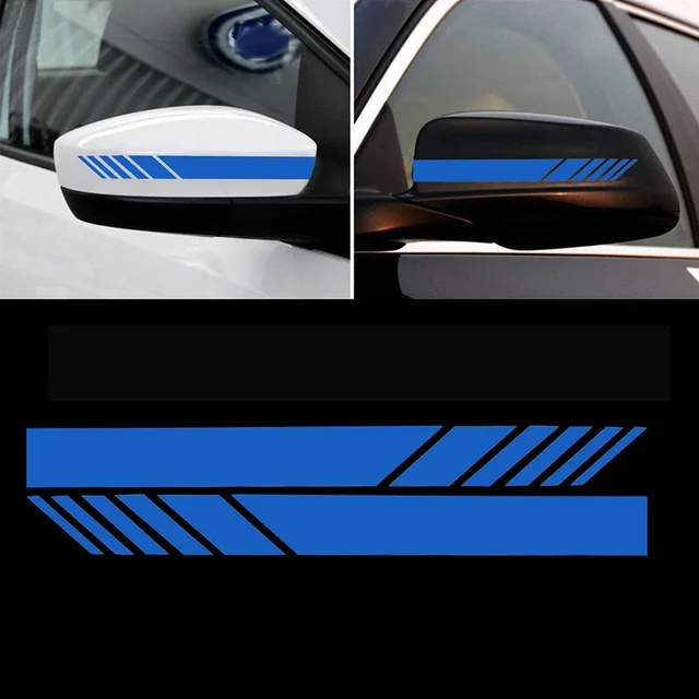 2pcs Rear View Mirror Stickers Car Styling PET Car Sticker Rearview