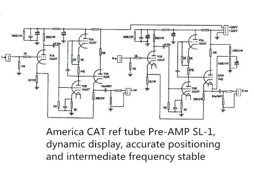 Америка CAT SL-1 ламповый предусилитель 12AU7/12AX7 Hi-Fi стерео Предварительный усилитель доска