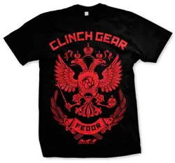 Fedor Emelianenko Clinch gear man MMA fight tops Мужская футболка черный/красный/белый