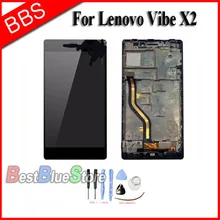 Replacement LCD Display Touch Digitizer Screen Assembly with frame For Lenovo Vibe X2 +Tools Free Shipping