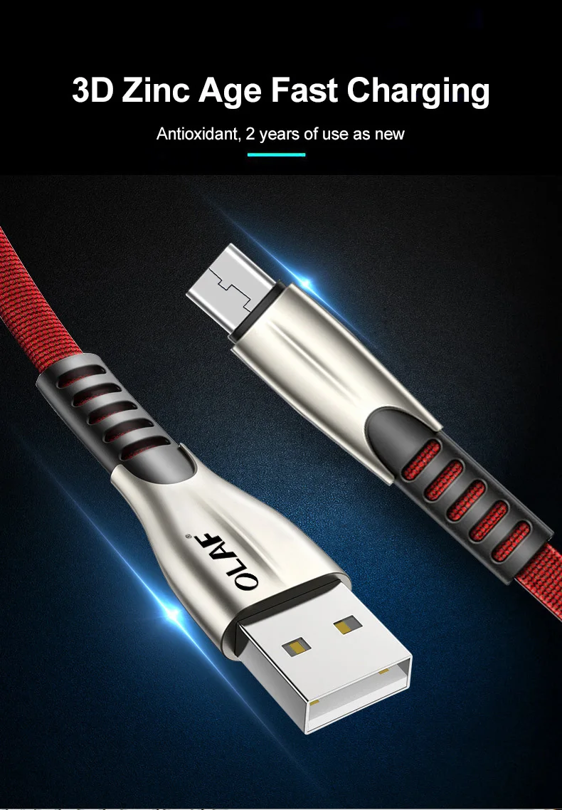 3A Micro USB Cable For Xiaomi Redmi Note 5 Pro Cord 3M Fast Charging Microusb Cable For Samsung Honor Android Micro Data Cable