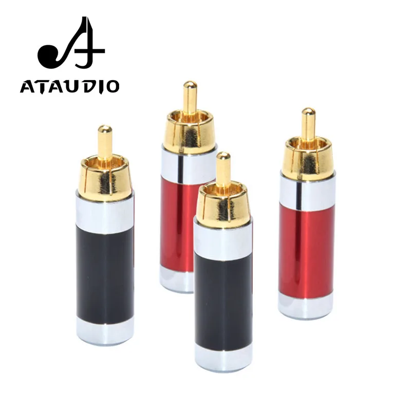 

4 PCS ATAUDIO Hifi RCA Plug High Quality Gold-plated RCA Connector For Diy Audio Cable