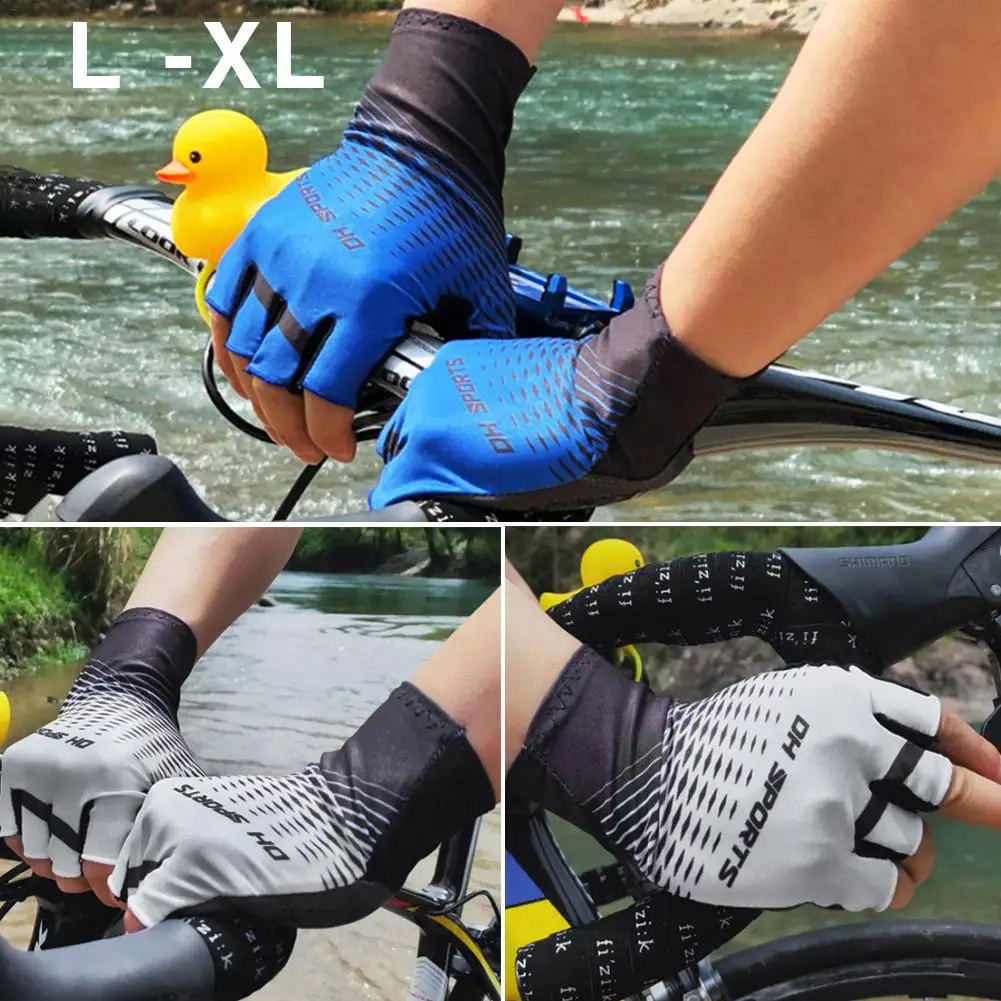 

Bike Riding Half Finger Gloves Summer Cycling Sunscreen Breathable Sweat Absorbing Nonslip Unisex Gloves MTB Bike Accessories