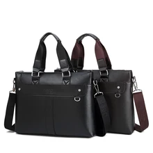 Мужской деловой кожаный портфель-сумка на плечо для ноутбука 15 дюймов, мужской портфель для ноутбука, сумки через плечо, мужская сумка