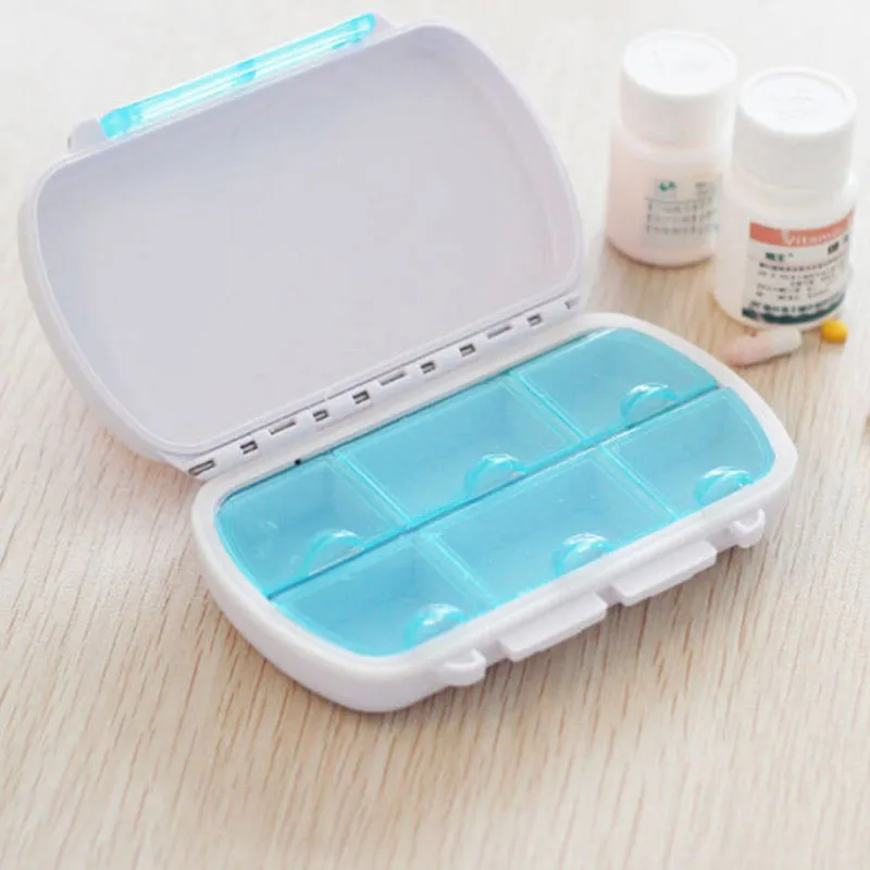 Cute Mini 6 Slots Portable Medical Pill Box Drug Tablet Medicine