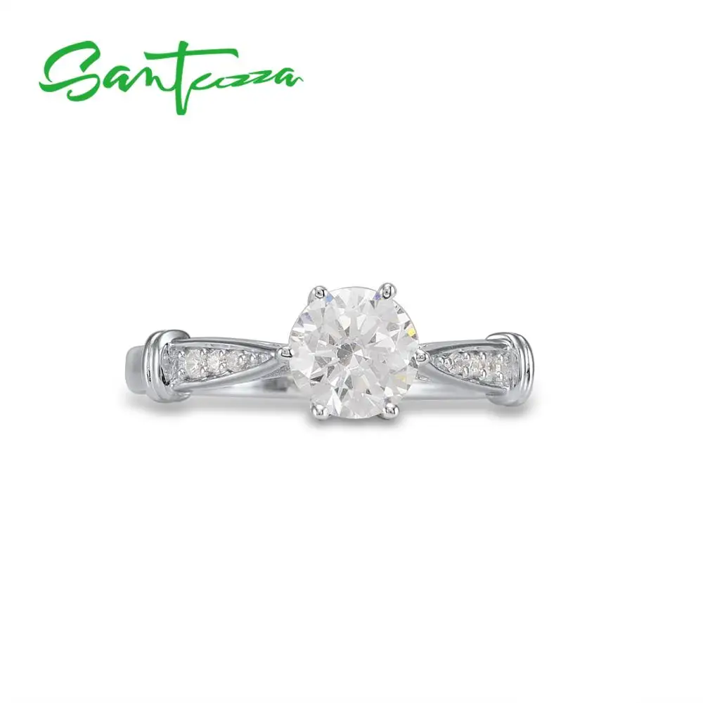 Santuzza, серебряные кольца для женщин, обручальное кольцо, CZ камни, кольцо, обручальное кольцо из чистого 925 пробы серебра, модное ювелирное изделие