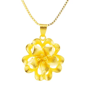 

Fashion 24K Gold Pendants Necklace gold Chain Trendy Pendant For Women Men Best Quality Party Jewelry No Chain Free shipping