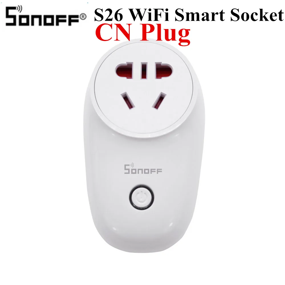 Sonoff S26 WiFi умная розетка США/Великобритании/ЕС, беспроводная штепсельная розетка, умная домашняя розетка, работающая с Alexa Google Assistant IFTTT - Комплект: S26 CN