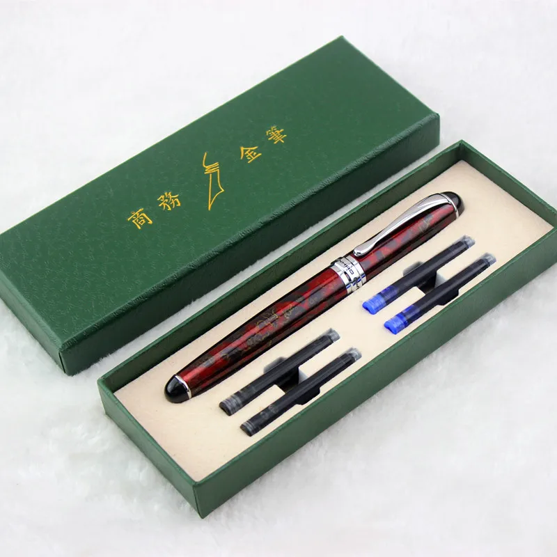 Элитный бренд Jinhao X750 серебро Нержавеющая сталь авторучка 0,5 мм 18KGP СИБ Школа Офис имя чернил ручки подарок канцелярские