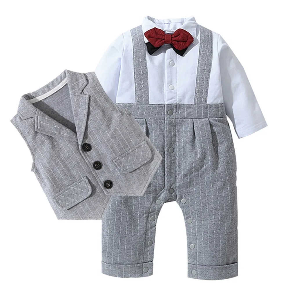 MUQGEW костюм для маленьких мальчиков одежда для малышей галстук-бабочка футболка без рукавов и полосатые штаны, костюм на свадьбу, Детские комплекты одежды на recem nascido# y2
