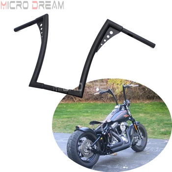 

16" Rise Motorcycle 1-1/4" APE Hanger Handlebars for Harley Dyna Bobber Sportster XL Custom Softail FLST FXST Black