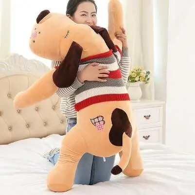 

WYZHY sweater schnauzer plush toy doll home decoration bedside pillow to send friends and children gifts 100CM