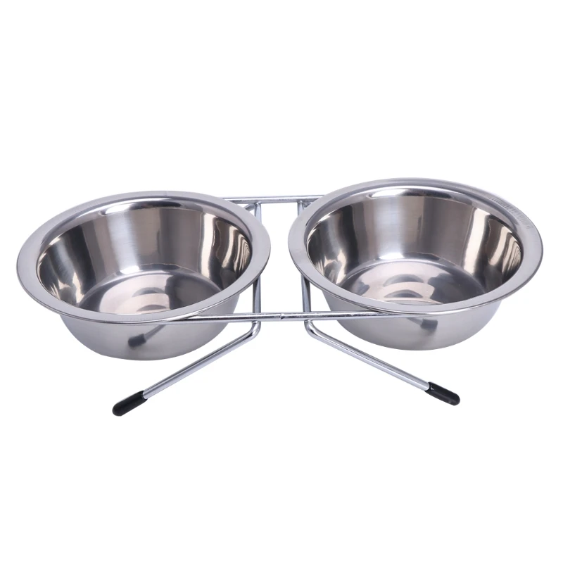 Dog Bowl Stainless Steel Double Pet Bowls Travel Water Food Feeding Feeder Non Slip With Station for Puppy Dog Cat Supplies C42 - Image 4