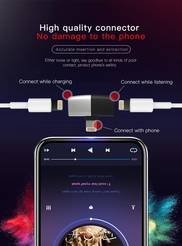 DM двойное освещение для прослушивания музыки и зарядки конвертер для iPhone XS MAX XR наушники конвертер для iOS 12