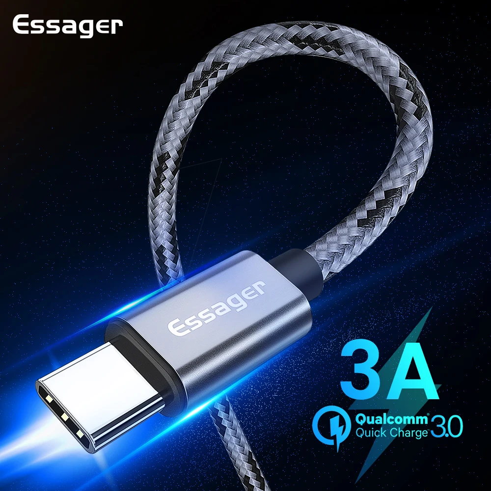 

Essager USB Type C Cable 3A Quick Charge USB C Type-C Cable for Xiaomi mi 9 Samsung S10 Fast Charging Data Cord USB-C Charger