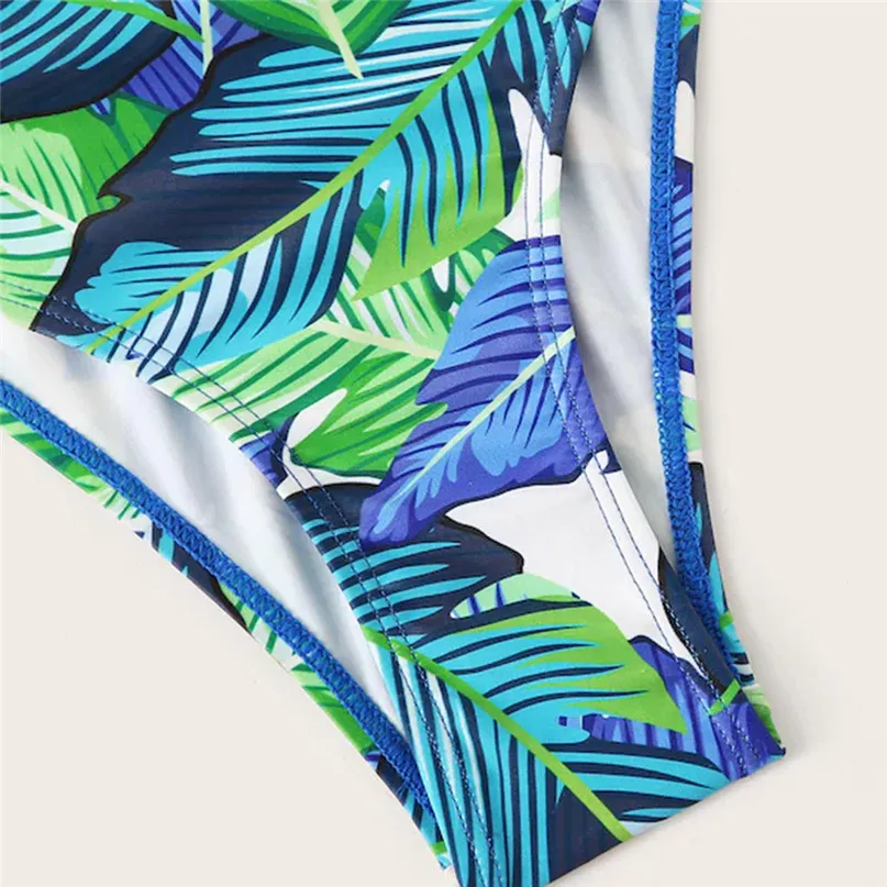 One Piece Swimsuit Women Printing Bandage Deep V Sexy Bikini Set Brazilian Swimwear Beachwear #2m13 (6)